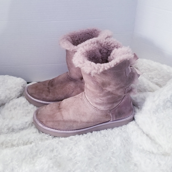 UGG Shoes - UGG BAILEY BOW II Boots size 9 metallic dusk
